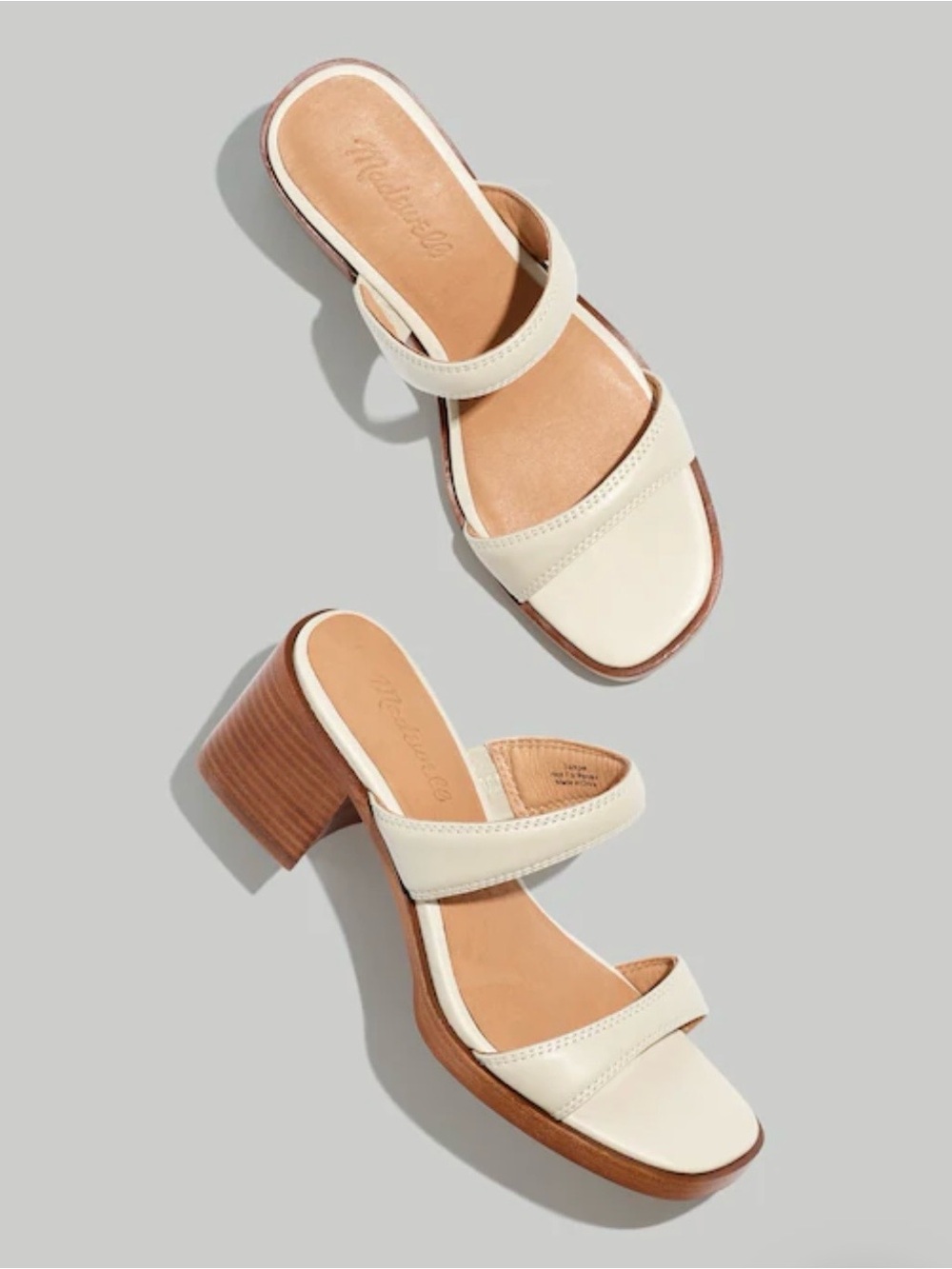 Madewell Saige Doubled Strap Sandal in Leather.  Size 6. New